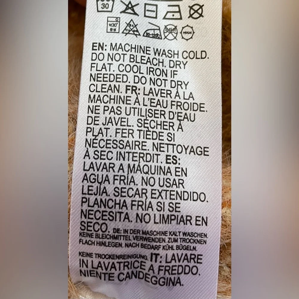 RVCA rare plaid v-neck cardigan women’s medium sweater brown tan cream unisex - Picture 8 of 10